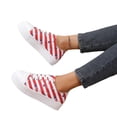 thumbnail image 5 of Women's Classic Canvas Tennis Shoes Low Top Lace-Up Casual Sneakers for Daily Wear White Sole Loafers (Red,37), 5 of 8