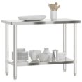 thumbnail image 2 of vidaXL Table de Cuisine 110x55x85 cm Acier Inoxydable, 2 of 5