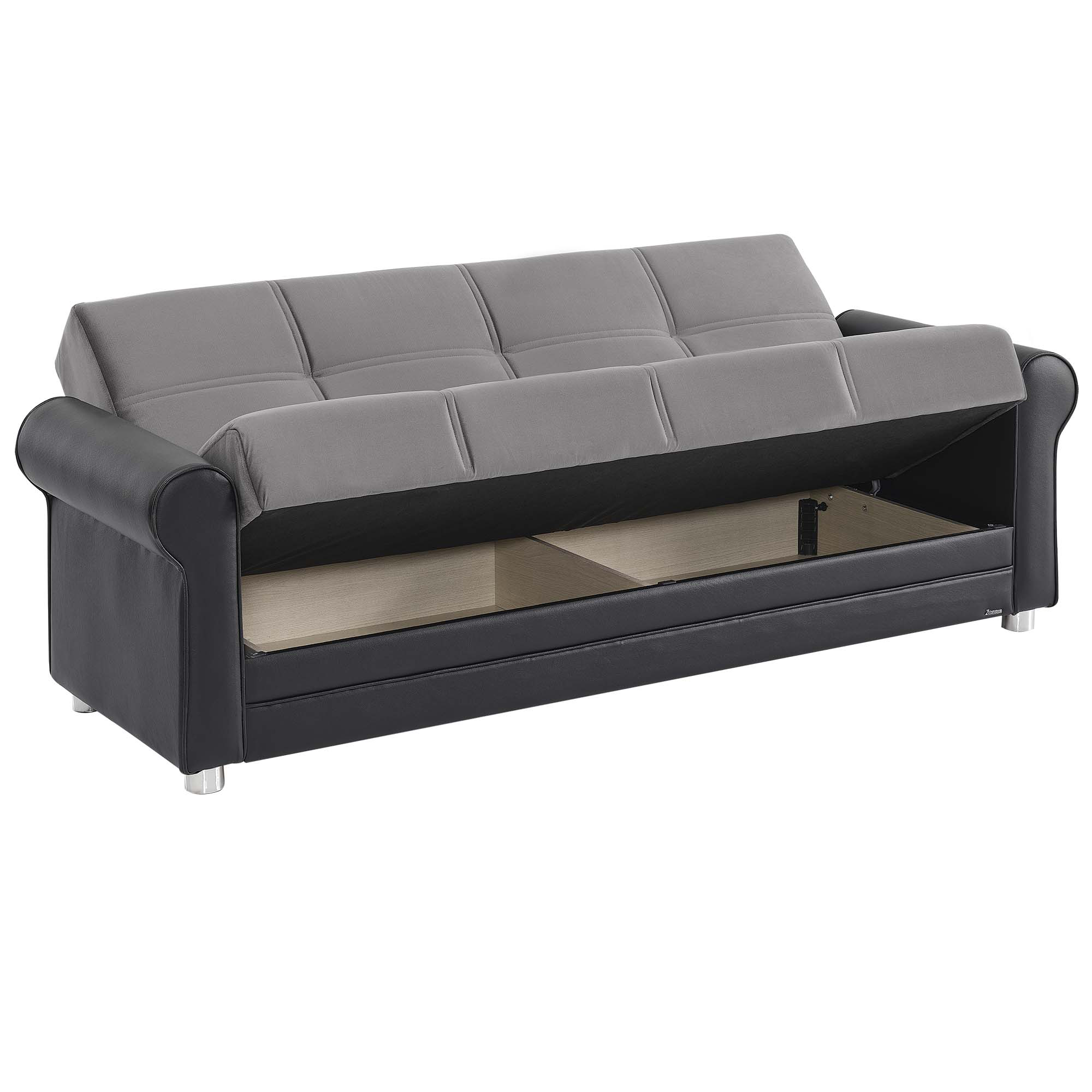 Ottomanson Convertible Sleeper Sofa Bed with Hidden Storage, Firm Comfort Couch, Gray