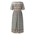 thumbnail image 5 of Ruyang Summer Dress Women Casual Boho Long Dress Short Sleeve Round Neck Dress Dress Cute Dresses for Women With Pocket, 5 of 5
