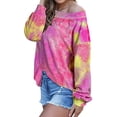thumbnail image 3 of Women Tie Dyed Rainbow Printed Long Sleeve Sweatshirt, 3 of 6