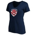 thumbnail image 2 of Women's Navy Orlando City SC Banner Wave V-Neck T-Shirt, 2 of 3