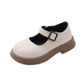 thumbnail image 3 of Viluyesy Girls Mary Jane Flats - Toddler Leather Dress Shoes - Soft Sole Princess Ballet Flats - Spring Summer Wedding Party Uniform Shoes Beige Size 13, 3 of 10