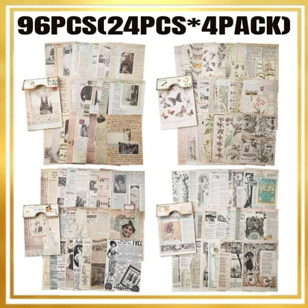 96 Sheets 6.7×4.7Inch Scrapbooking Card Stock Decorative Scrapbook Paper Pad,Single-Side Printing Decoupage for DIY Jourmaling Planner Photo Album Craft Supplies