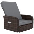 thumbnail image 1 of Outsunny Wicker Swivel Chair w/ Cushion, Patio Recliner Chair, Grey, 1 of 10