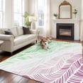 thumbnail image 3 of Ombre Green Pink Area Rug 5x7 Washable Rug Non Slip Summer Coastal Ocean Sea Beach Wave Large Area Rug Soft Stainresistant Indoor Floor Carpet for Living Room Bedroom Home Office Dining Room Nursery, 3 of 8