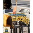 thumbnail image 5 of Outdoor Tablecloth with Umbrella Hole Zipper,Blue Truck Farm Yellow Sunflower Waterproof Zippered Table Cloth for Rectangle Tables,Country Plant Retro Linen Patio Table Covers for Indoor Pinic Party, 5 of 6