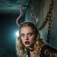 thumbnail image 3 of Halloween Headband Novelty Detachable Demon Horn Hairband Halloween Photo Prop, 3 of 3