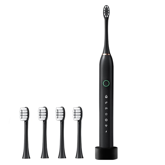 Wovilon 4 Brush Head, 6 Gears, Base Charging Models Toothbrush, Fully Automatic Charging Sound Soft Bristle Brush
