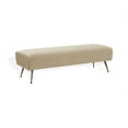 thumbnail image 4 of SAFAVIEH Couture Salome Solid Velvet Contemporary Bench, Light Brown/Antique Brass, 4 of 7