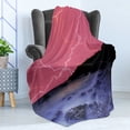 thumbnail image 4 of Nature Soft Flannel Fleece Throw Blanket, Thunderstorm Bolts with Vibrant Colorful Sky Like Solar Phenomenal Nature Picture, Cozy Plush for Indoor and Outdoor Use, 50" x 60", Pink Grey, by Ambesonne, 4 of 5