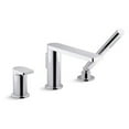 thumbnail image 2 of Kohler 73078-4-TT 3 Hole Deck Mount Bath Faucet with Hand Shower - Vibrant Titanium, 2 of 2