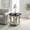 Beige, variant on Antique Natural Round End Table with Lower Shelf - Solid Wood Sofa Side Table