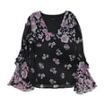 thumbnail image 1 of Nanette Lepore Zen Pullover Blusa para Mujer, Púrpura, XS, 1 of 1