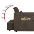 thumbnail image 4 of 3-in-1 Foldable Large-size Sofa Bed with USB Charging Station and Table Board, Modern Velvet Sleeper Sofa Couches Bed with Storage Armrests and Adjustable Back for Living Room, Apartment, Dark Grey, 4 of 9