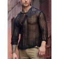 thumbnail image 6 of Men's Long Sleeve See-through Tops Mesh Cutout T-Shirts, 6 of 6