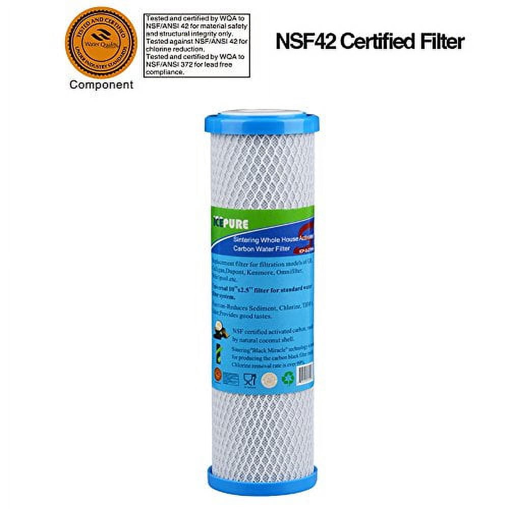 ICP-S-CTO10 4 pack Whole House Sintering Activated Carbon Water Filter 10"compatible with DuPont WFPFC8002, WFPFC9001,Culligan P5-D,Filtrete mpr1000,Whirlpool WHCF-WHWC