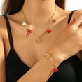 thumbnail image 4 of Eoozwa 3 Packs Valentine's Day Jewelry for Women Romantic Gift Gold Alloy Necklace and Bracelet with Heart Lip Bow Charm Adjustable Chain Anniversary Date Night Party, 4 of 6