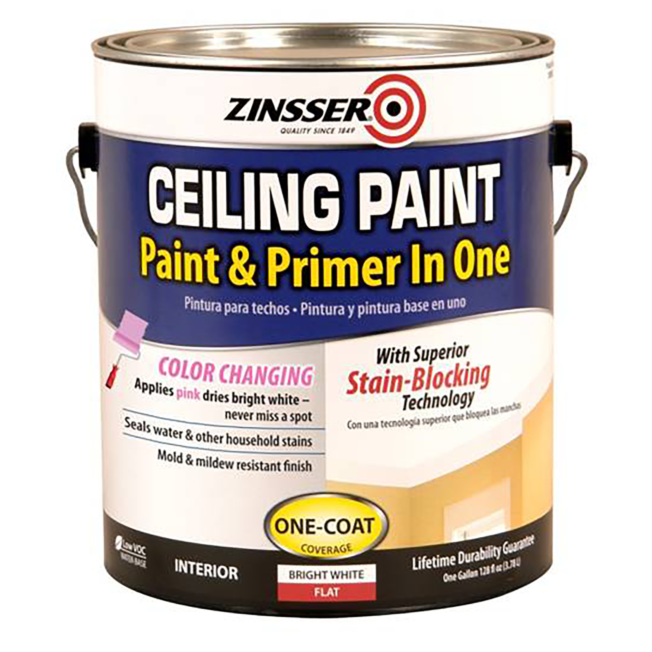White, Zinsser Flat Ceiling Paint and Primer- Gallon, 2 Pack - image 3 of 6