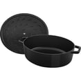 thumbnail image 4 of Staub Cast Iron 6.25-qt Shallow Oval Dutch Oven - Black, 4 of 8