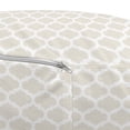 thumbnail image 3 of Beige Pouf Cover with Zipper, Delicate Retro Style Shaped Horizontal Rows Classical Elements Antique Pattern, Soft Decorative Fabric Unstuffed Case, 30" W X 17.3" L, Eggshell White, by Ambesonne, 3 of 5