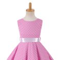 thumbnail image 3 of Girls Summer Dress Polka Dot Vintage Sleeveless Flared A-line Swing Dress Kids Children Birthday Picnic Party Wedding Dress 4-12 Years Pink 9-10 Years, 3 of 5