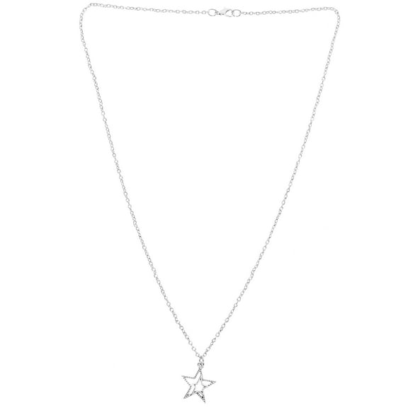WHAMVOX Elegant Star Necklace with Pendant Zinc Alloy Silver Color for Decor Lightweight and Durable 0.8 inch