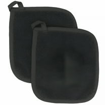 ACDANC 2Pack Pot Holders with Pocket- Soft Cotton Hot Pads with Non-Slip Silicone Grip and Hanging Loop - Heat Resistant Kitchen Potholders Trivet Mats for Hot Pots Pans Oven