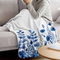 thumbnail image 3 of Blue Poppy Floral Blanket Soft Cozy Warm Throw Blanket for Couch, Plush Fuzzy Flannel Fleece Blankets for Sofa, Watercolor Flowers Pastoral Bed Blankets Lightweight Gifts for Women, 40"x50", 3 of 9