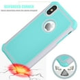 thumbnail image 4 of iPhone X Case, iPhone X Cute Case, Tekcoo [Tmajor] Shock Absorbing [Grey/Turquoise] Rubber Silicone & Plastic Scratch Resistant Bumper Grip Rugged Hard Cases Cover For Apple iPhone X (5.8 inch), 4 of 4