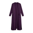 thumbnail image 4 of Ghalytn Women's Open Front Maxi Cardigan Long Sleeve Duster Coat with Pockets and Side Slits Casual Layering Outerwear, 4 of 6