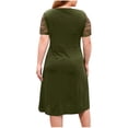 thumbnail image 4 of Dresses for Women Plus Size Clearance Sexy Solid Fashion Large Size Short Sleeve Round-Neck Ladies Slim Dress, 4 of 6