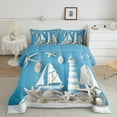thumbnail image 2 of Erosebridal Tropical Summer Beach Bedding Comforter Set, Coastal Seaside Farmhouse Lodge Cabin Down Comforter, Starfish Decor, Reversible 2 Pieces, 2 of 8