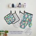 thumbnail image 5 of Various Color Owls 5 Pcs Kitchen Set Heat Resistant Oven Mitts and Non-Slip Pot Holders with Adjustable Cooking Apron, 5 of 6