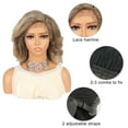 thumbnail image 5 of Unique Bargains Lace Front Wigs for Women 14" Blonde Brown Medium Long Natural Curly with Wig Cap, 5 of 7