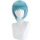 thumbnail image 1 of Peluca corta para cosplay, azul claro, con flequillo en capas, 35 cm, Heat R, 1 of 3