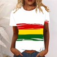 thumbnail image 4 of T-shirt à Manches Courtes Imprimé pour la Fête de l'Indépendance à Col Rond pour Femmes, Tissu en Polyester Léger, Coupe Ample, Col Ras du Cou, Respirant pour le Port Quotidien, 4 of 5