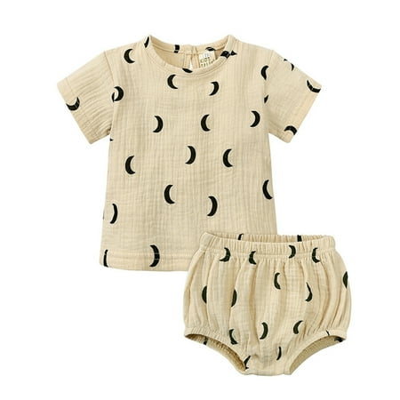

TAIAOJING Toddler Baby Boy Summer Outfit Short Sleeve Cartoon Prints T Shirt Tops Shorts Child Kids Set& Clothes Set 12-18 Months