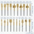 thumbnail image 2 of 20Pcs Wood Carving Bits for Rotary Tools High Speed Steel Engraving Router Bit Set with 1/8 inch Shank Rotary Burr Set for DIY Woodworking Carving Engraving, 2 of 9