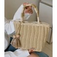 thumbnail image 3 of CoCopeaunts Straw Bag for women Summer Beach Bag Woven Hobo Handbag Retro Tote Bag Top Handle Bag Vacation Bucket Bag, 3 of 7