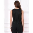 thumbnail image 3 of DARING DIVA Womens Sleeveless Suit Vest V-Neck Button-Down Blazer Waistcoat S Black, 3 of 6