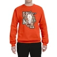 thumbnail image 2 of Wild Bobby Western Ma Steer Pink And Grey Distressed Pop Culture Unisex Crewneck Sweatshirt, Orange, XX-Large, 2 of 6