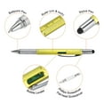 thumbnail image 4 of 4 piezas 6 en 1 herramienta multifuncional bolígrafo regalos para hombres con bolígrafo, regla, destornillador, stylus, amarillo, 4 of 5