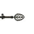 thumbnail image 6 of Black Gold Adjustable Decorative Curtain Rod with Metal Leaf Finial 28" - 48", 6 of 6