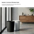 thumbnail image 4 of Home Zone Living 1.5 Gallon Round Open Top Wastebasket, Stainless Steel, Matte White and Matte Black, 2 Pack with Trash Bags, 4 of 7