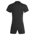 thumbnail image 4 of Nyeemya Men's Short Sleeve Lapel Collar Romper One Piece Undershirts Stretchy Shorts Jumpsuit Black M, 4 of 5