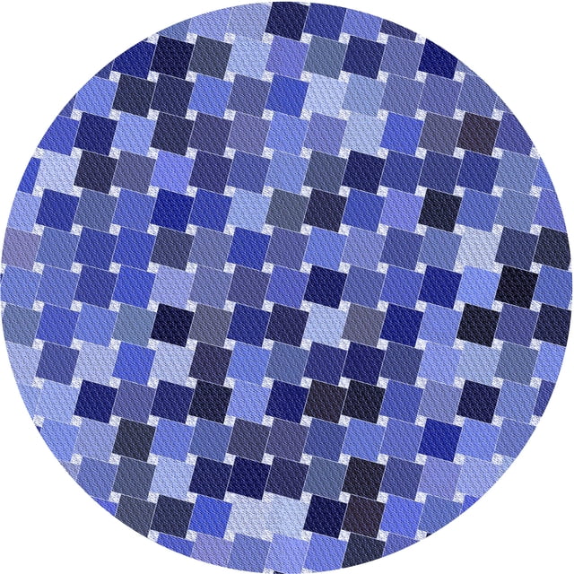 Ahgly Company Tapis Rond Lavable en Machine Intérieur Transitionnel Bleu Ciel, 5 Pieds Rond