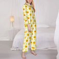 thumbnail image 3 of Balery Ducky Cartoon Conjunto de Pijama con Estampado para Mujer, Conjunto de Dos Piezas con Manga Larga, Ropa de Dormir Suave con Bolsillos, Pijamas Cómodos-Large, 3 of 7