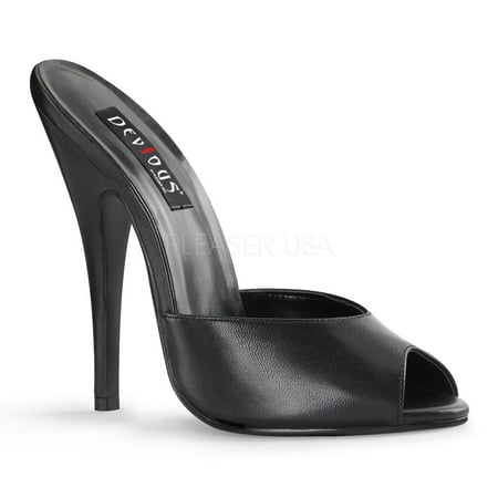 

6 Peep Toe Mule - Blk Leather 15