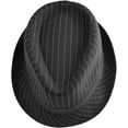 thumbnail image 2 of SILVERFEVER Pinstripe Fedora Men's Women's Thin Brim Trbly Hat Gangster Gatsby Costume Hats, 2 of 7